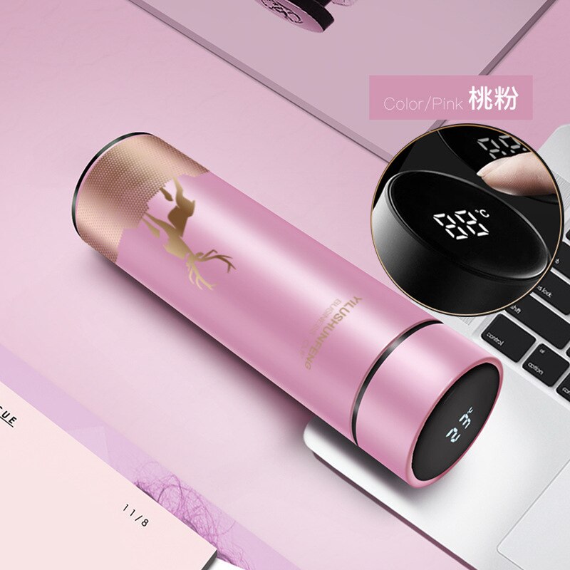 Bouteille Isotherme 500ML avec Affichage de Température – Acier Inoxydable 304 | Thermos de Voyage Sport & Maison