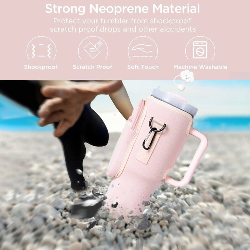 Sac de transport pour Stanley 40oz tumbler – Housse néoprène avec bandoulière et poches multiples